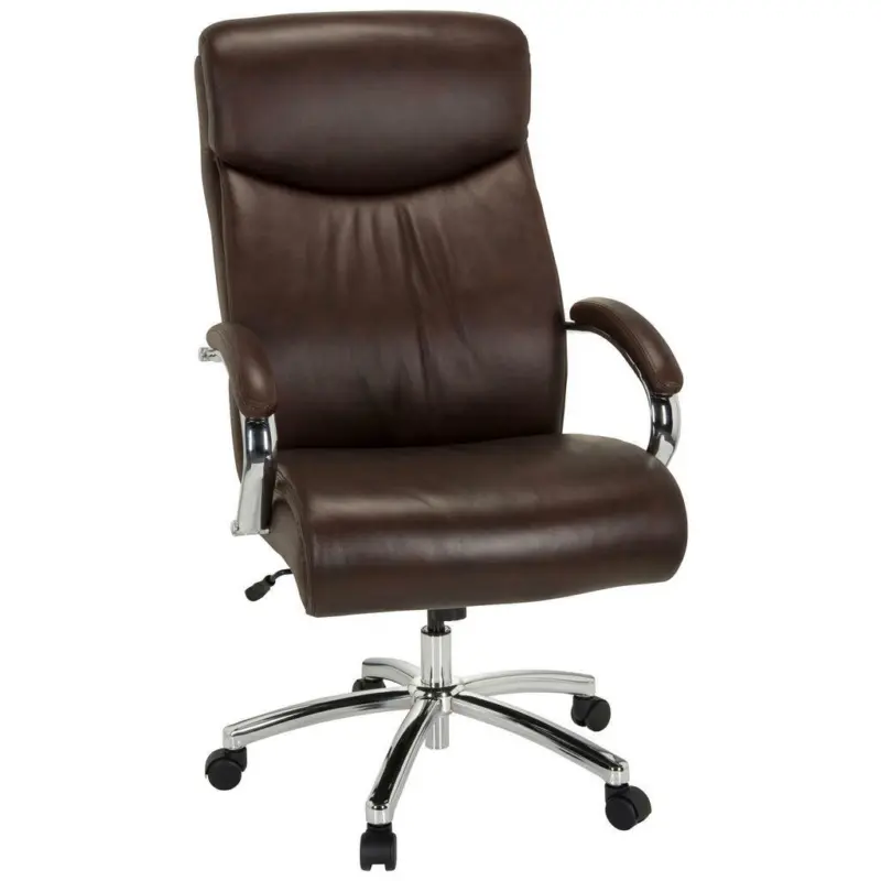 Chefsessel in Lederlook Dunkelbraun