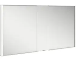 Unterputz LED-Spiegelschrank Keuco Royal Match 2-türig 130x15x70 cm silber