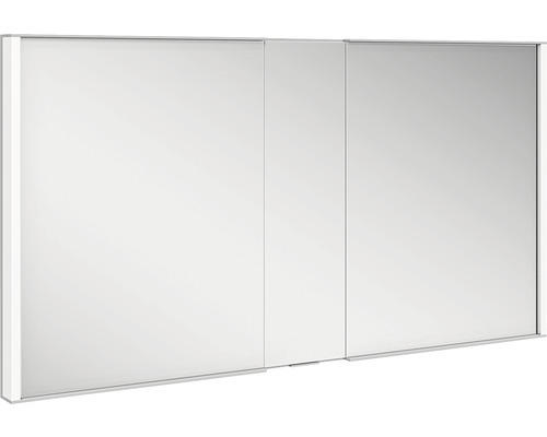 Unterputz LED-Spiegelschrank Keuco Royal Match 2-türig 130x15x70 cm silber