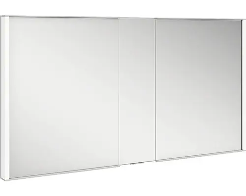 Unterputz LED-Spiegelschrank Keuco Royal Match 2-türig 130x15x70 cm silber