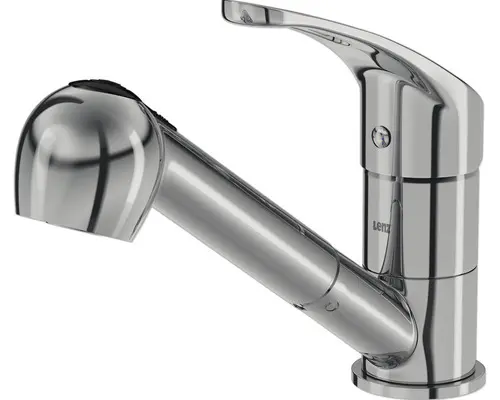 Niederdruck Küchenarmatur Lenz Kela mit herrausziehbarer Brause chrom