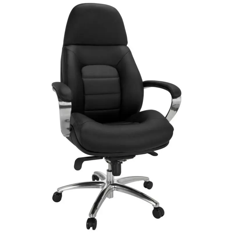 Chefsessel in Lederlook Schwarz