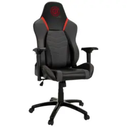 Gamingstuhl in Lederlook Grau, Rot, Schwarz