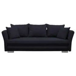 Schlafsofa in Webstoff Schwarz