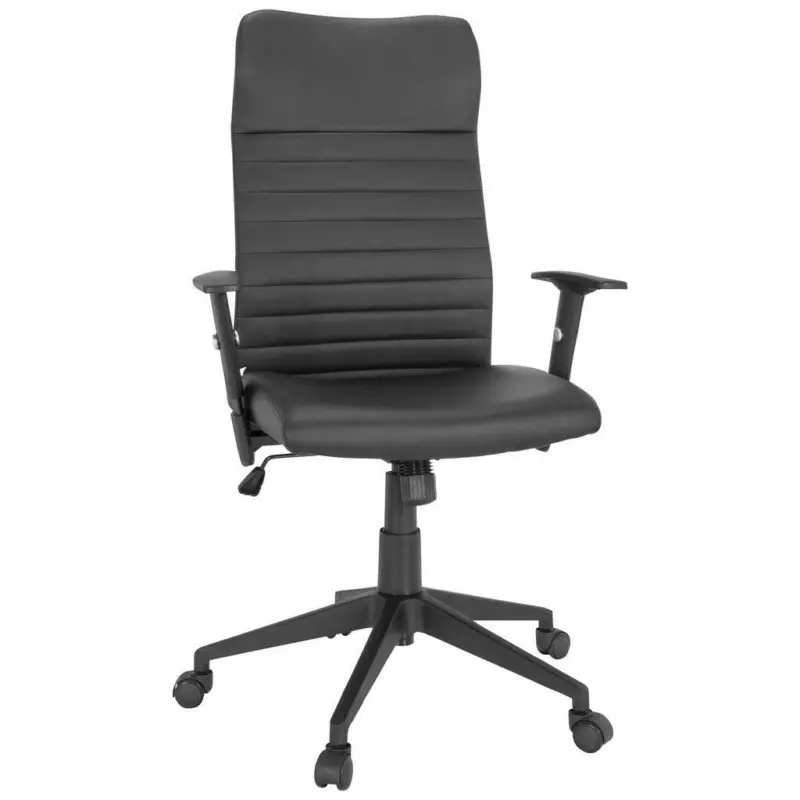 Drehstuhl in Lederlook Schwarz