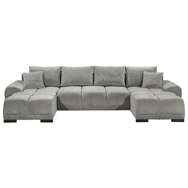 Wohnlandschaft in Mikrovelours Dunkelgrau