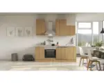 Hornbach Küchenblock Flex Well Nano 8207 Buche-Dekor/Buche-Dekor 220 cm inkl. Einbaugeräte