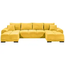 Wohnlandschaft in Mikrofaser Gelb