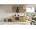 Hornbach Küchenblock Flex Well Nano 8226 Buche-Dekor/Buche-Dekor 220 cm inkl. Einbaugeräte