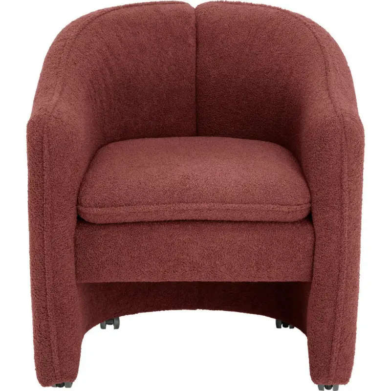 Sessel in Flachgewebe Bordeaux