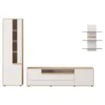 XXXLutz Lauterach - Ihr M&ouml;belhaus bei Bregenz Wohnwand 320,3/215,8/49,6 cm in Wei&szlig;, Wildeiche