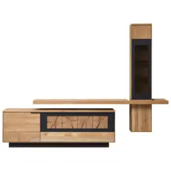 Wohnwand 266/204/45 cm in Eichefarben