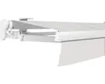 Hornbach SOLUNA Gelenkarmmarkise Proof 5,x2,5 Stoff Dessin 0001 Gestell RAL 9010 reinweiß Antrieb links inkl. Kurbel