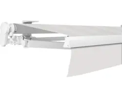 SOLUNA Gelenkarmmarkise Proof 5,x2,5 Stoff Dessin 0001 Gestell RAL 9010 reinweiß Antrieb links inkl. Kurbel