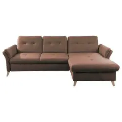 Ecksofa in Lederlook (vegan) Dunkelbraun