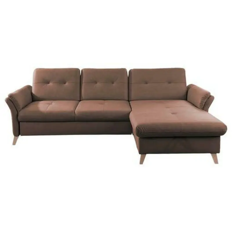 Ecksofa in Lederlook (vegan) Dunkelbraun