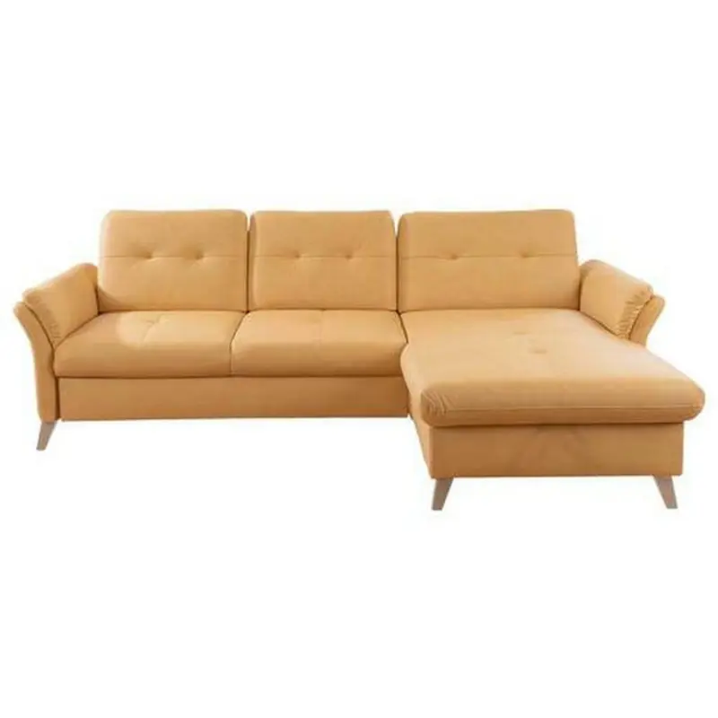 Ecksofa in Lederlook (vegan) Gelb