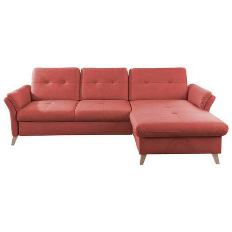 Ecksofa in Lederlook (vegan) Rot