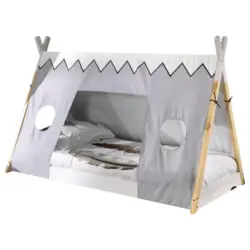 Hausbett 90/200 cm in Naturfarben, Weiß