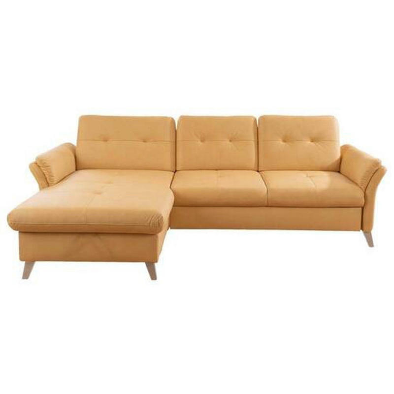 Ecksofa in Lederlook (vegan) Gelb