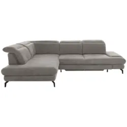 Ecksofa in Velours Grau
