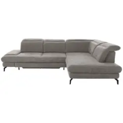 Ecksofa in Velours Grau