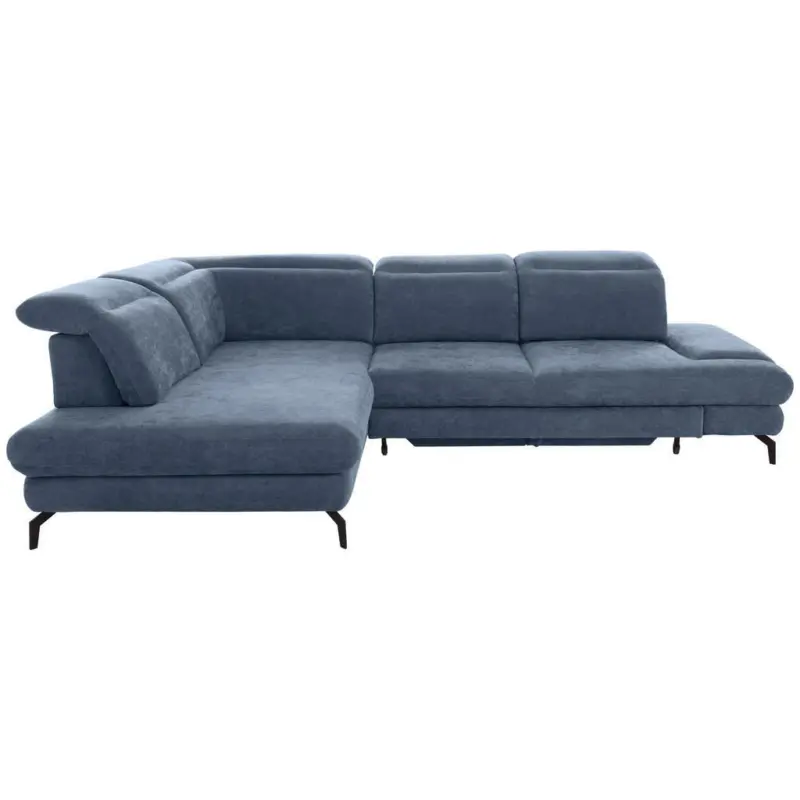 Ecksofa in Velours Blau