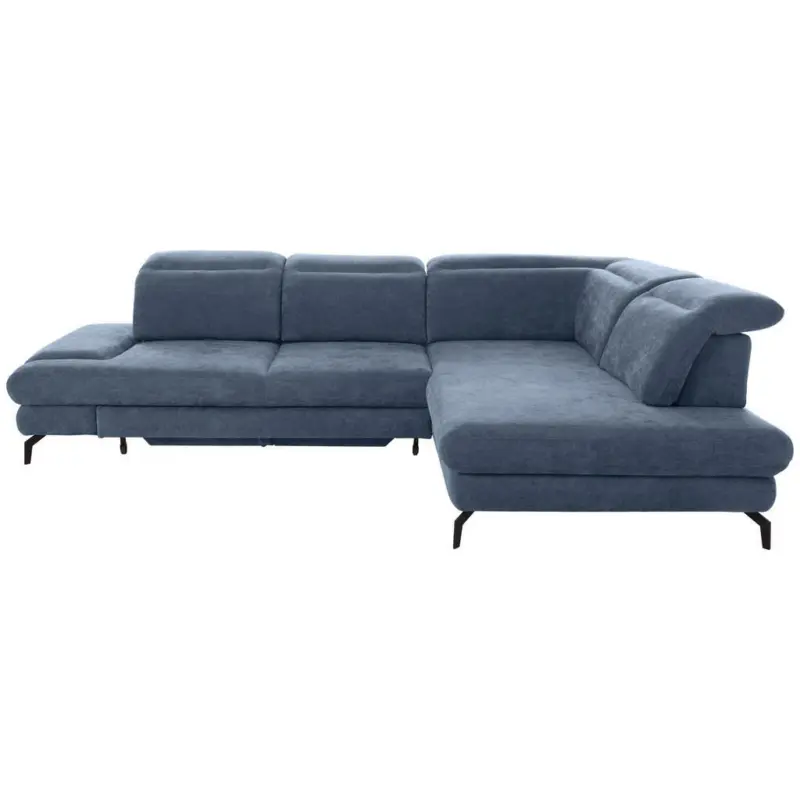 Ecksofa in Velours Blau