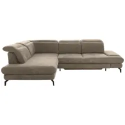 Ecksofa in Velours Beige