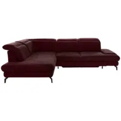 Ecksofa in Velours Bordeaux