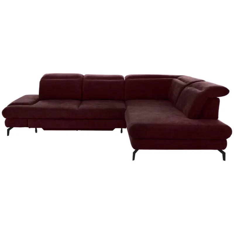 Ecksofa in Velours Bordeaux
