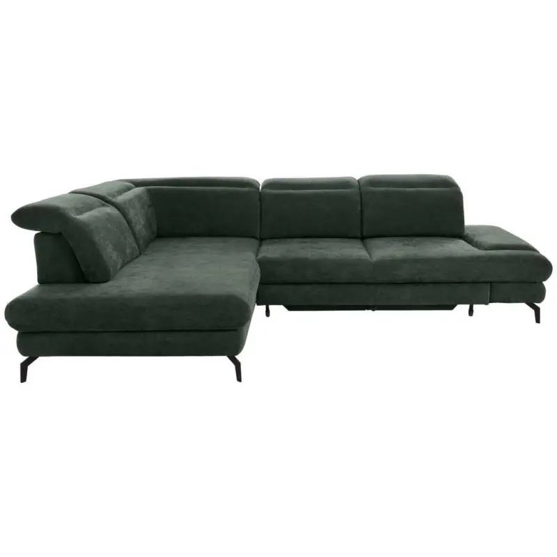 Ecksofa in Velours Dunkelgrün