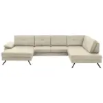 XXXLutz Lauterach - Ihr M&ouml;belhaus bei Bregenz Wohnlandschaft in Lederlook, Mikrofaser Creme, Naturfarben