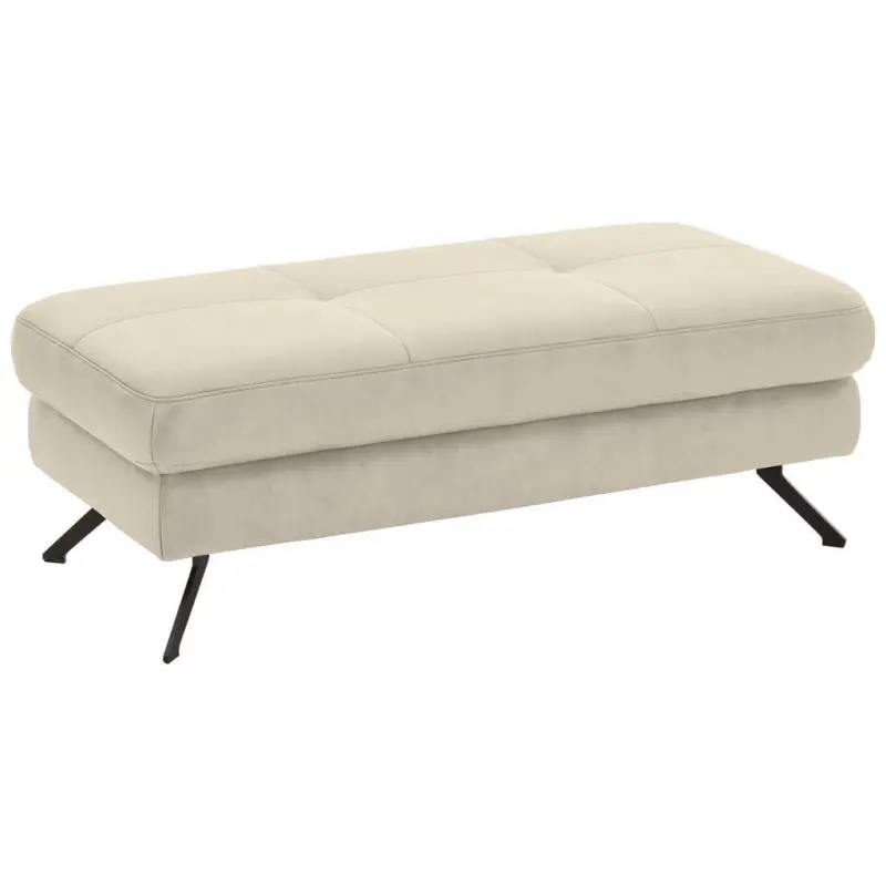 Hocker in Textil Creme, Naturfarben