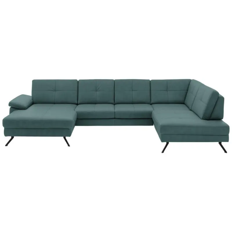 Wohnlandschaft in Lederlook, Mikrofaser T&uuml;rkis