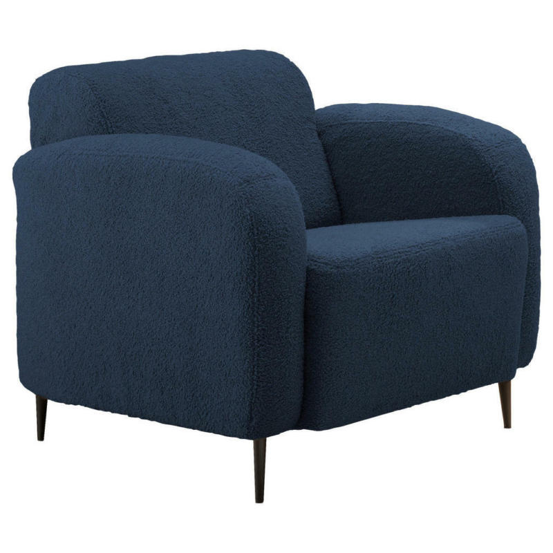 Sessel in Teddystoff Blau