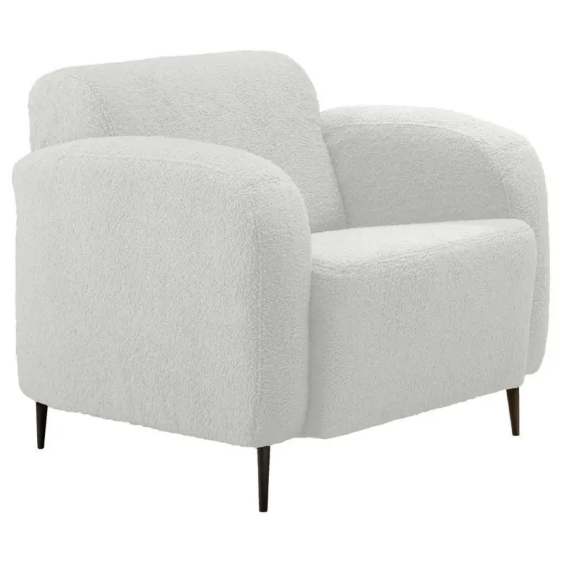 Sessel in Teddystoff Weiß