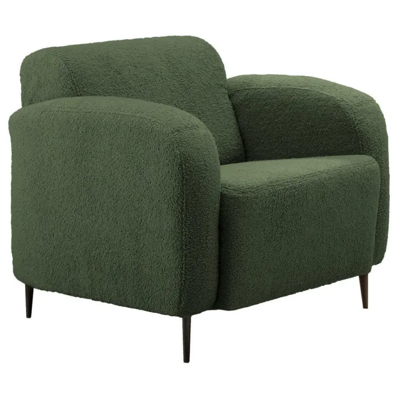 Sessel in Teddystoff Dunkelgrün