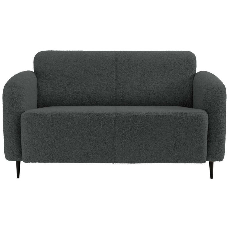 Zweisitzer-Sofa in Teddystoff Anthrazit