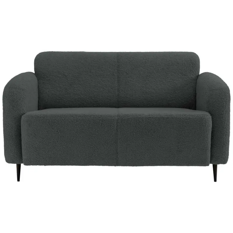 Zweisitzer-Sofa in Teddystoff Anthrazit