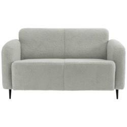 Zweisitzer-Sofa in Teddystoff Hellgrau
