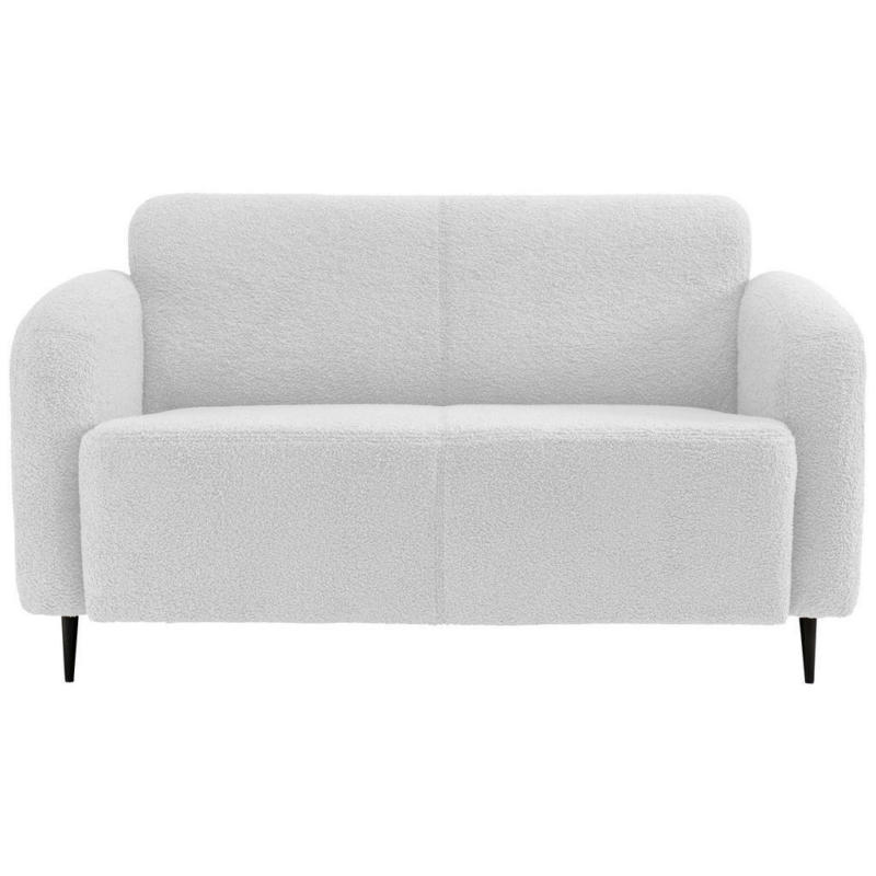 Zweisitzer-Sofa in Teddystoff Weiß
