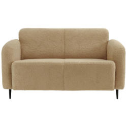 Zweisitzer-Sofa in Teddystoff Creme