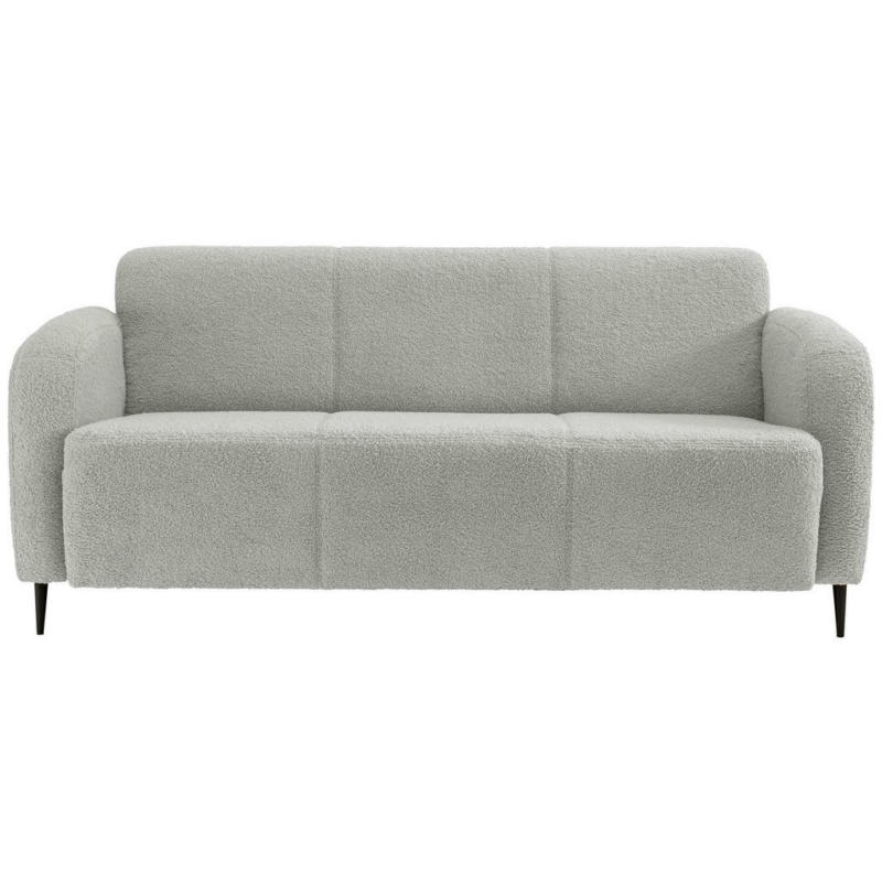 Dreisitzer-Sofa in Teddystoff Hellgrau