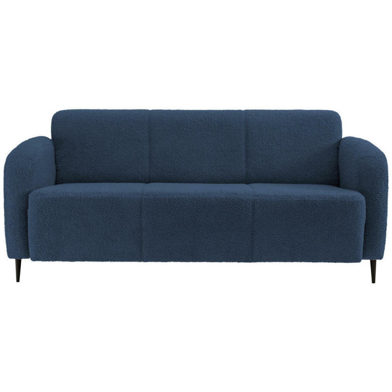 Dreisitzer-Sofa in Teddystoff Blau