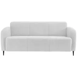 Dreisitzer-Sofa in Teddystoff Weiß