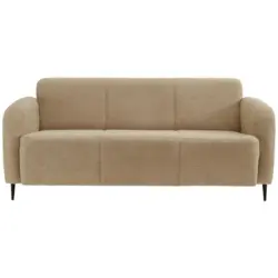 Dreisitzer-Sofa in Teddystoff Creme