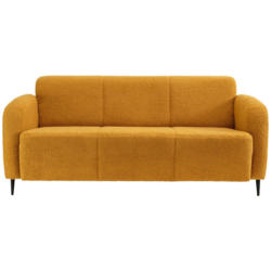 Dreisitzer-Sofa in Teddystoff Gelb