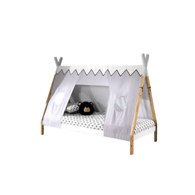 Hausbett 90/200 cm in Weiß, Kieferfarben