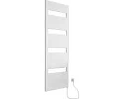 Elektrischer Handtuchwärmer SCHULTE Turin Heizstab rechts 60,5 x 170,3 cm 600 W mit Schukostecker weiß